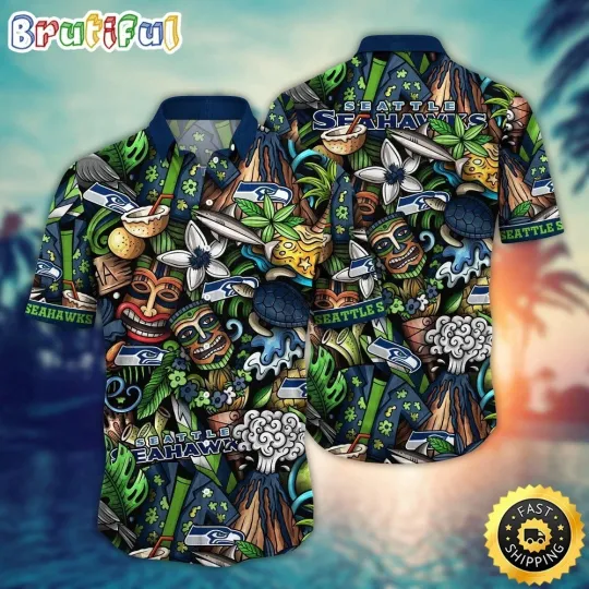 Discover Seattle Football Seahawkss Team Hawaiian Shirt Button Down