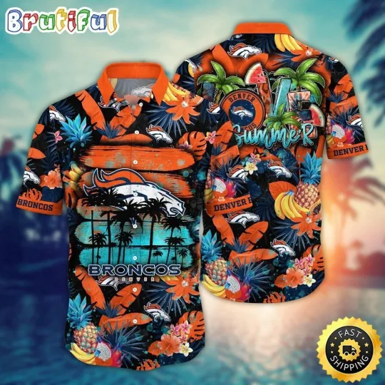 Discover Denver Football Broncoss Team Hawaiian Shirt Button Down