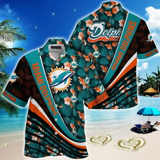 Discover Miami Football Dolphinss Team Hawaiian Shirt Button Down