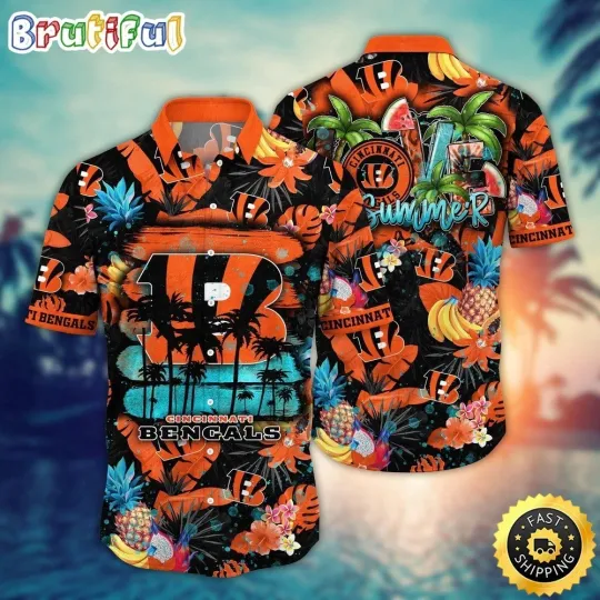 Discover Cincinnati Football Bengalss Team Hawaiian Shirt Button Down