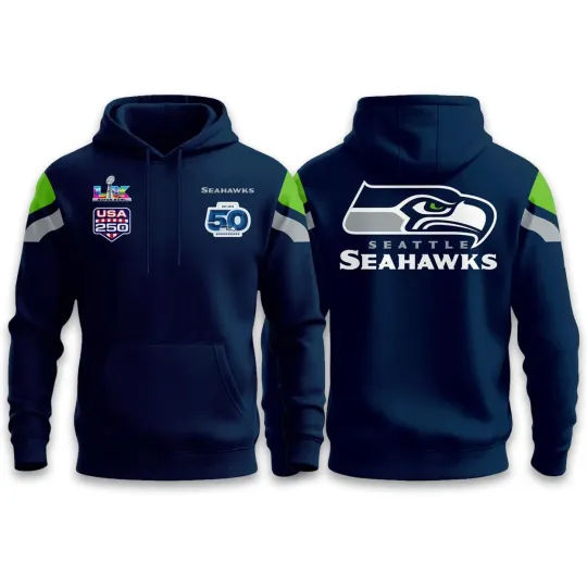 Seahawks Super Bowl LX 3D Hoodie USA 250