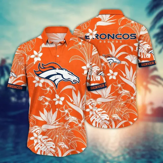 Discover Denver Football Broncoss Team Hawaiian Shirt Button Down Unisex Adults S-5XL