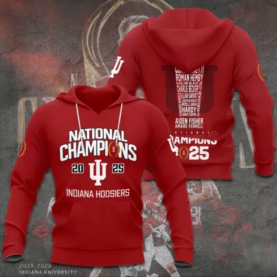 Discover Hoosiers Football 2025 National Champions 3D Hoodie