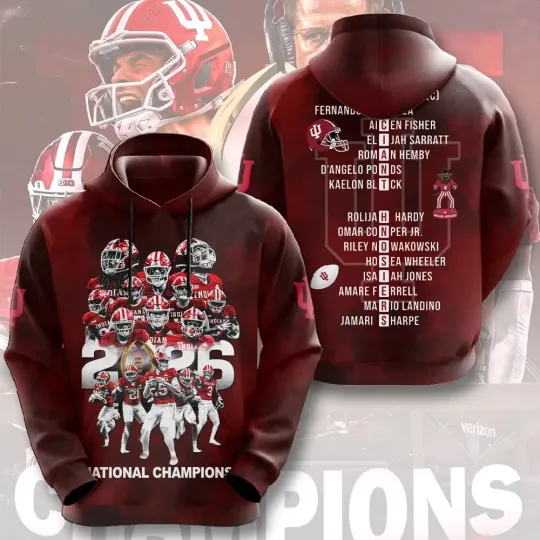 Discover Hoosiers Football 2025 3D Hoodie