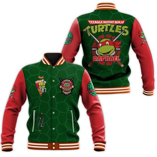 Raphael Raph Teenage Mutant Ninja Turtles Baseball Jacket Full Sizes, Gift For Him, Gift For Friend
