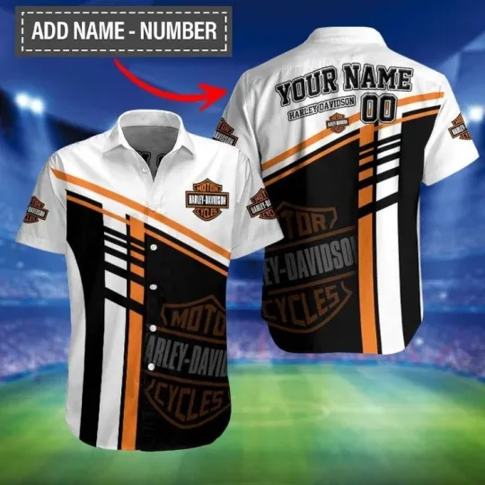 Discover Personalized Harley Motor Racing Davidson Casual Button Down Shirt