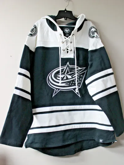 Discover New Columbus Blue old time jersey mid weight cotton hoodie