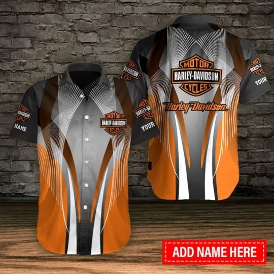 Discover Personalized Harley Motor Racing Davidson Casual Button Down Shirt
