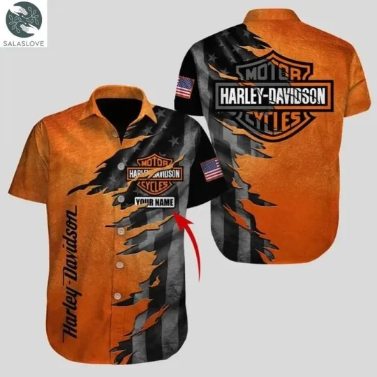 Discover Personalized Harley Motor Racing Davidson Casual Button Down Shirt