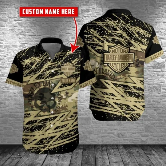 Discover Personalized Harley Motor Racing Davidson Casual Button Down Shirt Unisex Adults