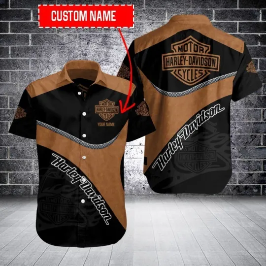 Discover Personalized Harley Motor Racing Davidson Casual Button Down Shirt Unisex Adults