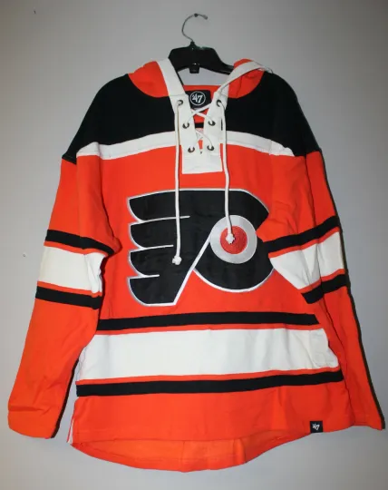 Discover New NHL Philadelphia Flyers old time jersey style mid weight cotton hoody men S