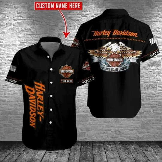Discover Personalized Harley Motor Racing Davidson Casual Button Down Shirt Unisex Adults