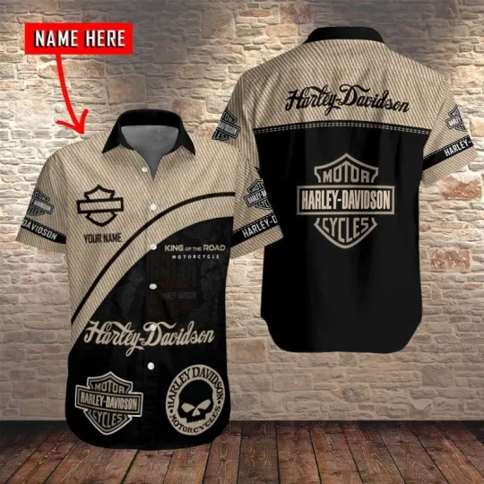 Discover Personalized Harley Motor Racing Davidson Casual Button Down Shirt Unisex Adults