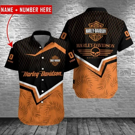 Discover Personalized Harley Motor Racing Davidson Casual Button Down Shirt