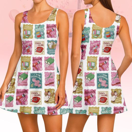 Discover Vintage Retro Skater Dress, Quirky Style Women Sundress, Summer Outfit, Gift For Her