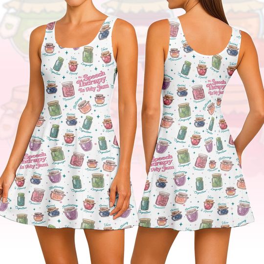Discover Speech Therapy Skater Dress, Women Sundress, Women Summer Dress, Gift For Her