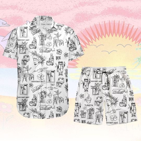 Discover Tropical Hawaiian Shirt and Short Set, Beach Button Shirt, Summer Casual Wear, Gift for Him