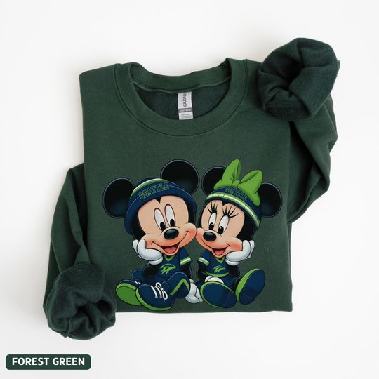 Discover Seattle Football Disney Sweatshirt, Magical Game Day Sweater, Football Fan Sweat, Mickey And Minnie Shirt, Gift For Seattle Fun