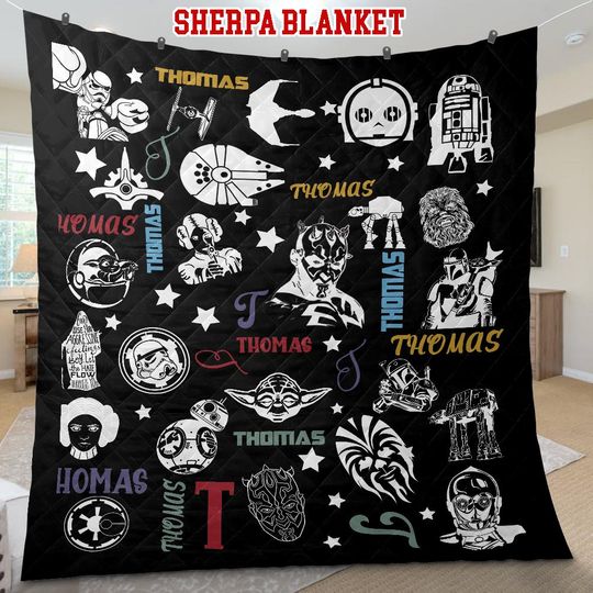 Discover Custom Star Wars Characters Blanket, Star Wars Blanket For Kids, Star Wars Birthday Blanket Gift, Disney Fleece Blanket, THA100