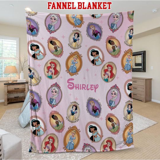 Discover Personalized Princess Flannel Blanket, Watercolor Coquette Bows