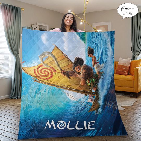 Discover Custom Moana Blanket: Personalized Flannel or Sherpa Throw