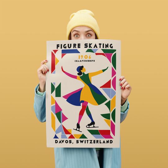 Discover Vintage Figure Skating Poster: 1906 Championships Art Print