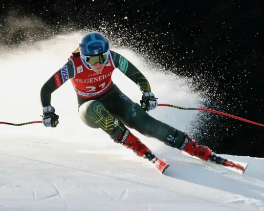 Discover Breezy Johnson Alpine Skiing Olympics 2026 Winner Vertical Poster