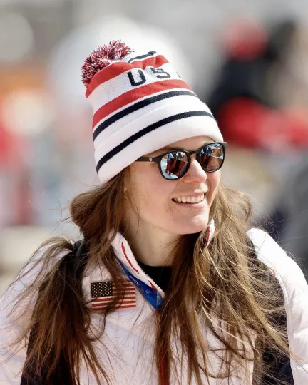 Discover Breezy Johnson Alpine Skiing Olympics 2026 Winner Vertical Poster