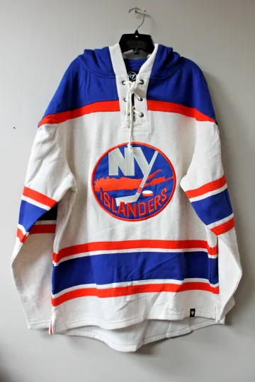 Discover New NHL New York Islanders old time jersey style midweight cotton hoodie men S