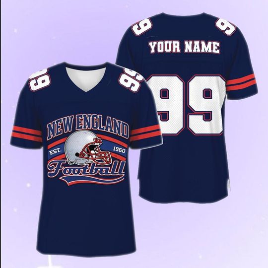 Discover Custom New England Football Jersey, Custom Name & Number Front and Back Jersey, Game Day Fan Matching Shirt