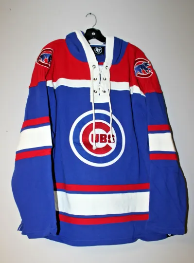 Discover New MLB Chicago Cubs old time jersey style mid weight cotton hoodie men's M