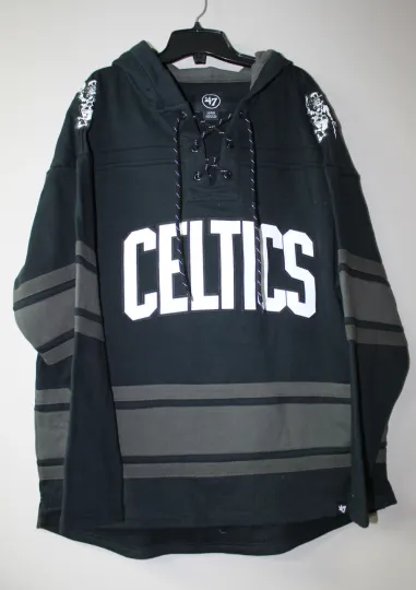 Discover New NBA Boston Celtics old time jersey style mid weight cotton hoodie men's M