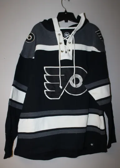 Discover New NHL Philadelphia Flyers old time jersey style mid weight cotton hoodie men