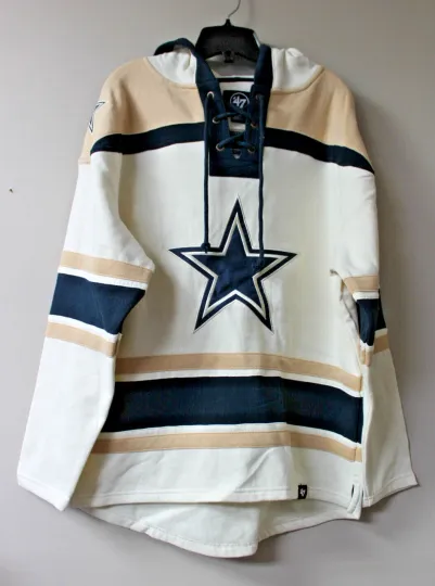 Discover New football Dallas Cowboys old time jersey style mid weight cotton hoodie men's