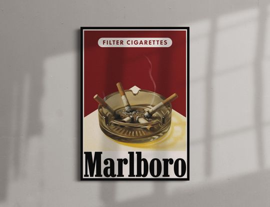 Discover Marlboro Cigarette Poster Vintage Wall Art Print Room Decor Retro Gift