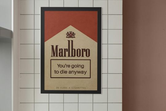 Discover Vintage Marlboro Canvas, Retro Cigarette Art Print, Classic Tobacco Advertisement Wall Art, Retro Wall Decor