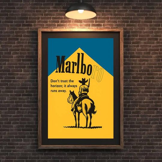 Discover Vintage Cowboy Marlboro Poster Print: Retro Western Tobacco Ad (Digital Download)