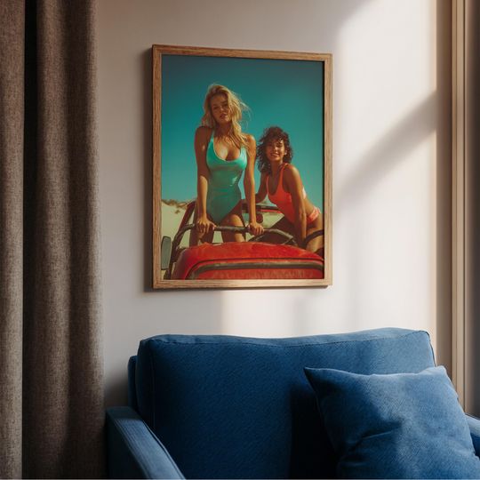 Discover Retro 80s Summer Print, Beach Art, Cinematic Photo, Digital Download