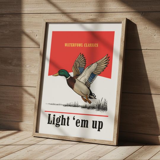 Discover Vintage Mallard Duck Art Print: Rustic Hunting Lodge Decor