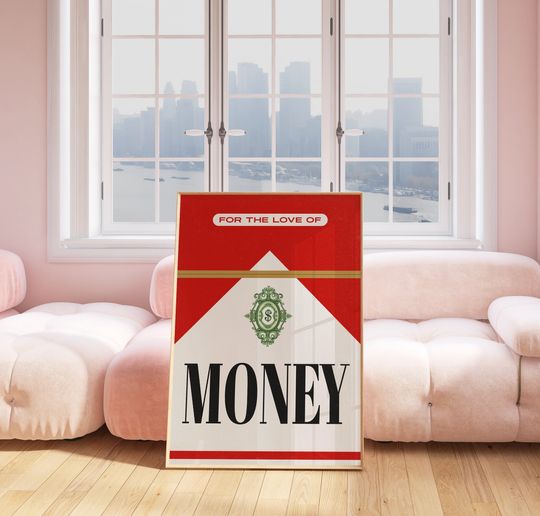 Discover Vintage Marlboro Money Poster: Retro Hustle Culture Wall Art