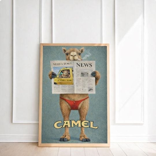 Discover Vintage Cigarette Western Poster Print - Retro Camel Print - Vintage Camel Art Print - Marlboro Model Bikini Poster - Preppy Posters