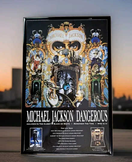 Michael Jackson UK Dangerous Tour 1993 Vertical Poster