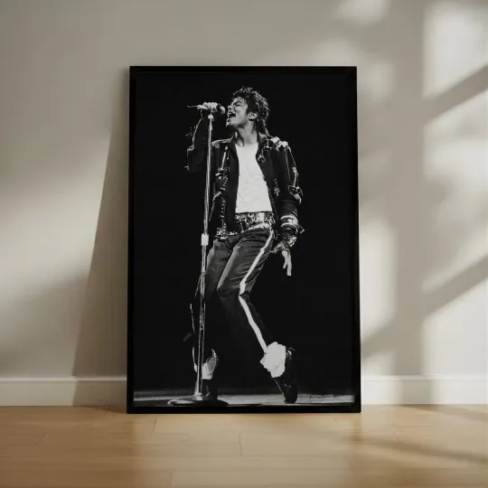 Michael Jackson Black & White Concert Poster Vertical Wall Art