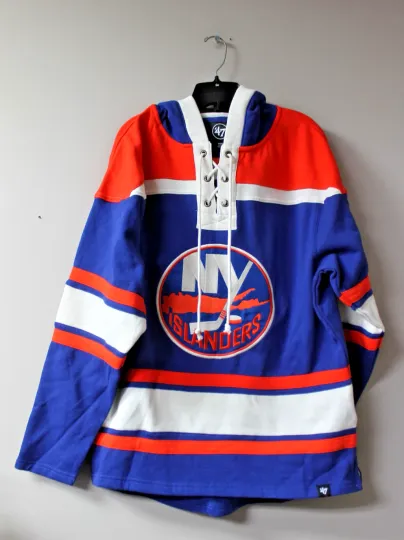 Discover New NHL New York Islanders old time jersey style mid weight cotton hoodie men