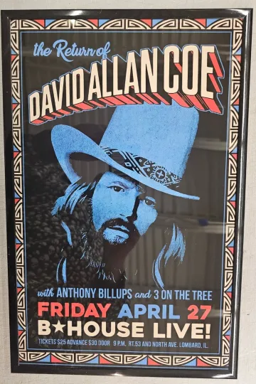 Discover David Allan Coe Illinois Concert Poster
