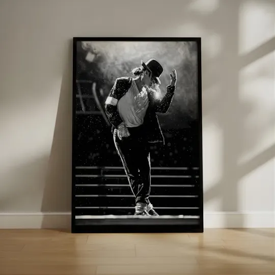 Michael Jackson Classic Stage Black & White Poster – Music Wall Art