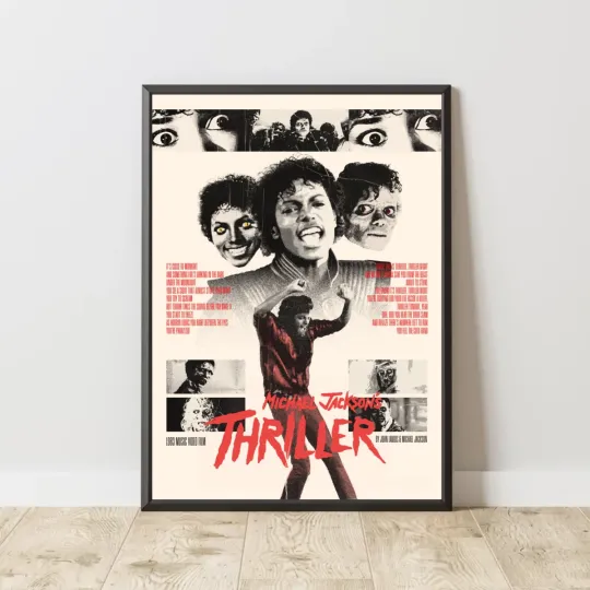 Michael Jackson Thriller 1983 Music Video Poster - King of Pop Wall Art