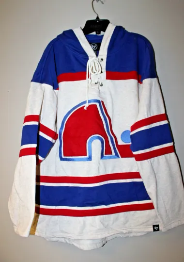 Discover New NHL Quebec Nordiques old time jersey style mid weight cotton hoodie men