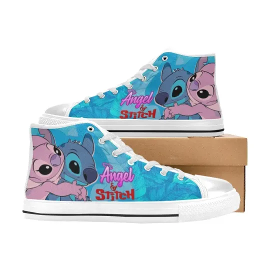 Stitch and Angel High Top Shoes Sneakers